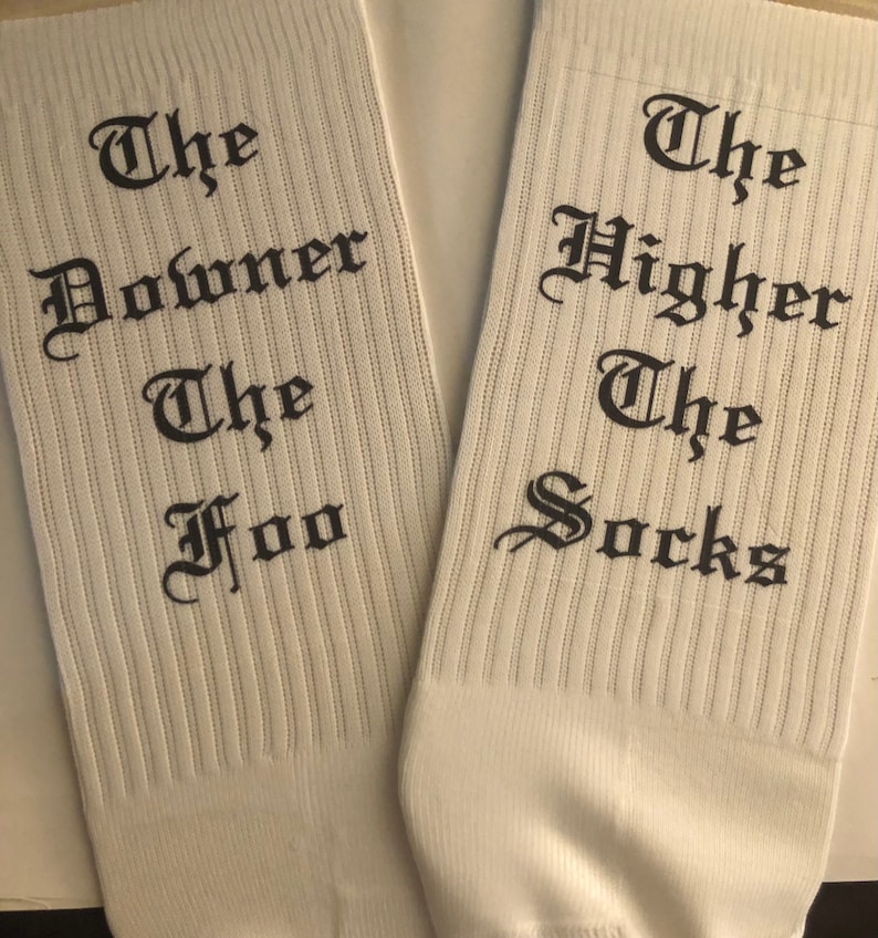 The higher the socks the downer the foo socks with mask | Etsy