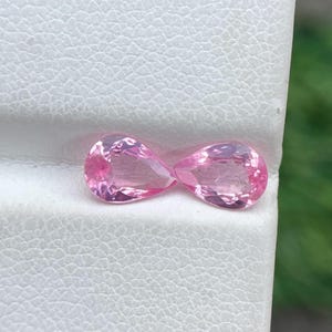 Baby Pink Spinel Pear Stud Earrings, 100% Natural Spinel Pair, Delicate Pink Gemstone Jewelry,Hard to Find Beautiful Color 7x5MM 1.28 Carat