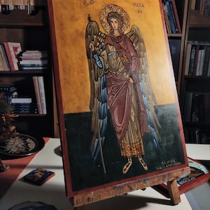 Orthodox Handpainted  Icon of Archangel Michael - Wooden Icon,