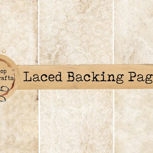 Lace Overlay Junk Journal Paper: Backing & Scrapbook Pages (Digital Download)