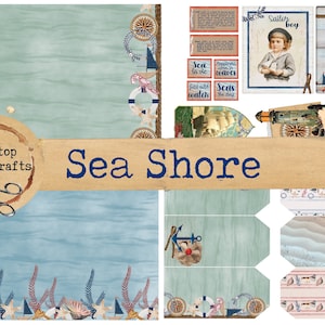Sea Shore Junk Journal Kit: Printable Ephemera (Digital Download)