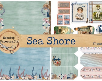 Sea Shore Junk Journal Kit: Printable Ephemera (Digital Download)