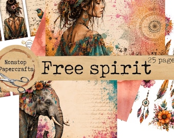 Free Spirit Junk Journal Kit: Printable Pages (Digital Download)