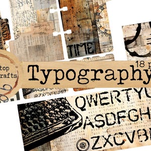Typography Junk Journal Kit: Printable Junk Journal Pages (digital ...