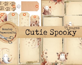Cutie Spooky Junk Journal Kit: Printable Junk Journal Pages (Digital Download)