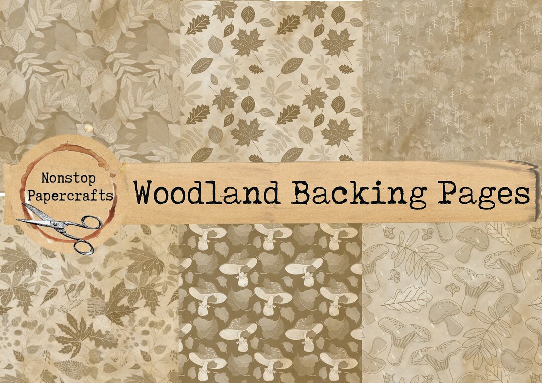 Woodland Junk Journal Paper: Backing & Scrapbook Pages (digital ...