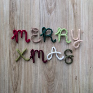 Mini Knitted Wire Letter| Christmas Decorations | Tree Ornament | Nursery Decor | Custom Yarn Words | Handmade Wall Hanging Sign