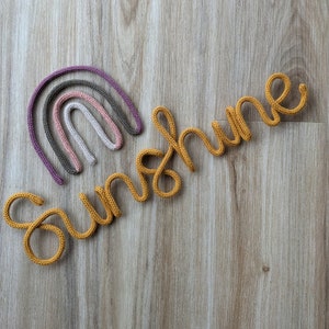 Custom Words Knitted Wire | Personalised Nursery Decor | Custom Yarn Name| Handmade Wall Hanging Sign | Knitted Name