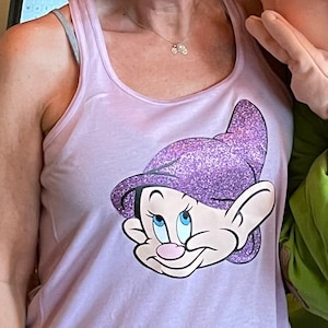 Dopey Face met Glitter Hat Tank/Dopey Dwarf Tank Top/Seven Dwarf Tank/Storybook Dining Shirt/Cute Dopey Shirt/Disney Trip shirt/Disney 2024