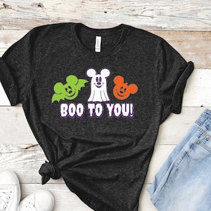 Boo to You Glow in the Dark Unisex T-Shirt /Disney Halloween/Boo Bash 2021/Disney Matching/Disney trip/Mickey Ghost/Mickey Pumpkin