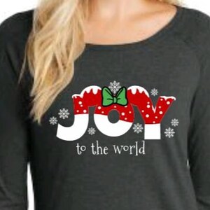 Joy to the World Minnie or Mickey Snowman Women&#39;s Tunic Top/Disney Cruise Shirt/ Disney Christmas/Mickey Snowman/Disneyland Christmas