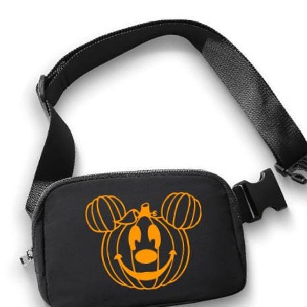 Mickey Pumpkin Halloween Disney Belt Bag/Disney Halloween Belt Bag/Disney Glow in Dark Mickey Crossbody/Halloween on High Seas Mickey Bag