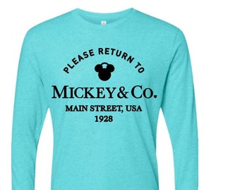 Powrót do Mickey & Co Koszulka z długim rękawem unisex/Mickey and Co., Main Street USA/Koszulka podróżna Disney/Disney 2023/Dziewczęce koszulki podróżne/Koszulka Mickey