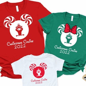 Peppermint Mickey o Minnie Christmas Cruise Personalizaed Shirt/Matching Disney Christmas Cruise Shirt/Disney Cruise Family Shirts