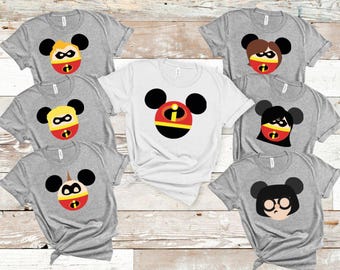 Die Unglaublichen Charakter Shirt/Mr Incredibles/Helen/Violet/Dash/Jack Jack/Frozone/Edna la Mode