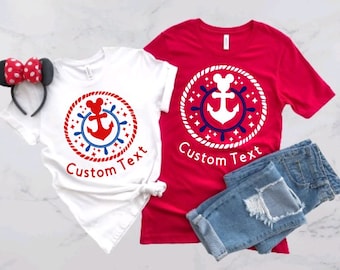 Custom Disney Cruise Mickey Anchor and Rope.. Red, White and or Blue Shirt/Matching Disney Cruise Shirt/Disney Cruise 2023/DCL Shirts