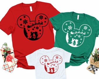 Santa Flug mit Mickey und Minnie Matching Family Shirt/Disney Christmas Trip Shirt/Disney Trip Shirts / Mickeys sehr frohe Weihnachten /