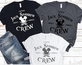 Captain Jack Sparrow Mighty Barnacle Crew Mickey or Minnie Family Shirt/Disney Matching Shirt/Custom Disney Shirt/Disney Pirate night Shirt