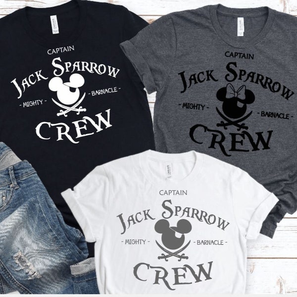 Captain Jack Sparrow Mighty Barnacle Crew Mickey or Minnie Family Shirt/Disney Matching Shirt/Custom Disney Shirt/Disney Pirate night Shirt