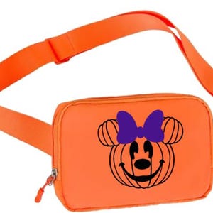 Minnie Pumpkin Halloween Disney Belt Bag/Disney Halloween Belt Bag/Disney Glow in Dark   Minnie Crossbody/Halloween on High Seas Bag