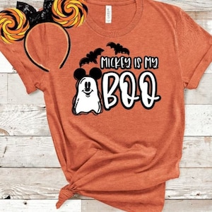 Mickey is my Boo Glow in the Dark Unisex T-Shirt /Disney Halloween/Halloween Mickey/Disney Family Matching Shirt/Mickey&#39;s Not So Scary Shirt