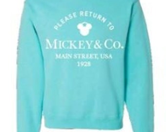 Please Return to Mickey & Co Main Street USA Adult Sweatshirt/Mickey and Co.,/Disney Trip Shirt/Cute Disney Mickey Sweatshirt/Disney 2022