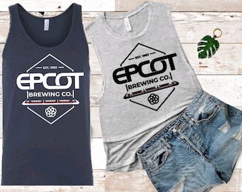 Epcot Brewing Co., Tanks Unisex or Womens/Girls Trip Tank/Disney Day Drinking/Eat, Drink, See the World/ Epcot Food and Wine Tank/Epcot beer