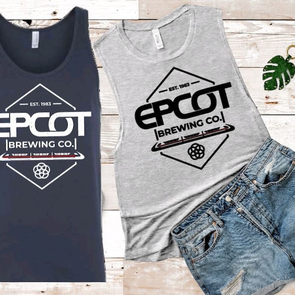 Epcot Brewing Co., Tanks Unisex or Womens/Girls Trip Tank/Disney Day Drinking/Eat, Drink, See the World/ Epcot Food and Wine Tank/Epcot beer