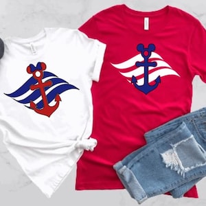 Disney Cruise Mickey of Minnie Anchor en Waves Shirt/Bijpassende Disney Cruise Shirt/Disney Cruise Shirts/Disney Cruise 2024/Custom Cruise Tee