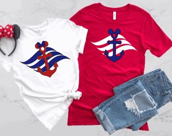 Disney Cruise Mickey or Minnie Anchor and Waves Shirt/Matching Disney Cruise Shirt/Disney Cruise Shirts/Disney Cruise 2024/Custom Cruise Tee