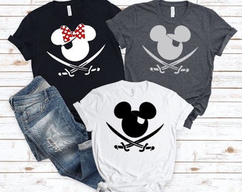 Topolino Pirata e Minnie Camicia da crociera Disney/Camicia da crociera Disney abbinata/Famiglia Disney Cruise/Disney Pirate Night/Magliette pirata Disney Cruise