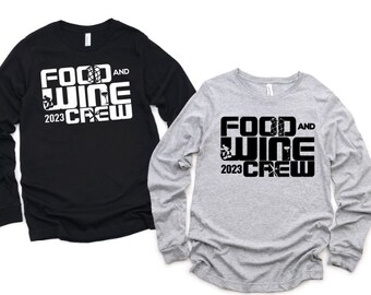 Food and Wine Crew 2026 Unisex Long Sleeve Jersey/Disney Day Drinking Shirt/Epcot Drinking Around World/Matching Disney Shirt/Girls Trip