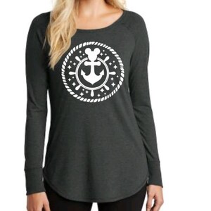 Disney Cruise Mickey Anchor Women's Tunic Top/Disney Cruise Shirt/ Mickey AnchorTunic/Disney Cruise Vacation Shirt/DCL Long Sleeve Tunic