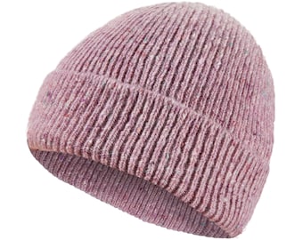 Donegal Wool Beanie, Chunky Knit Cap, Irish Yarn, Scottish Made Hat | Shin