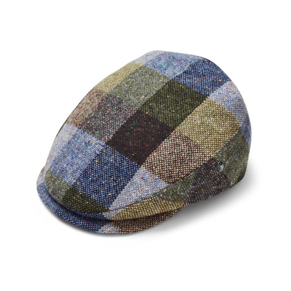 City Sport - Extended Peak - Donegal Tweed Flat Cap - Blue 