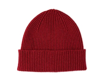 Lomond Lambswool gerippte Mütze: Schottische gestrickte Wintermütze | Clyde