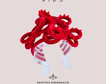 Mädchen Samt Stirnband,Pom Poms Stirnband,Blumen Mädchen Stirnband,Schiebeschleife Stirnband,Unikat Stirnband,Weihnachtsschleife,Geburtstagsschleife
