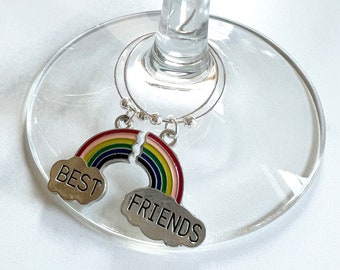 Wine Glass Charms—Best Friends Forever (Set of 2)
