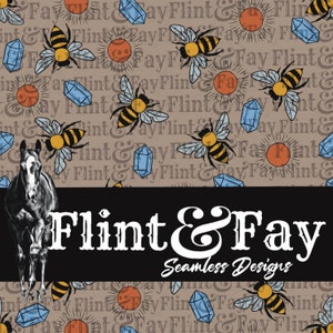 Honey Bee Brown Seamless Pattern Boho