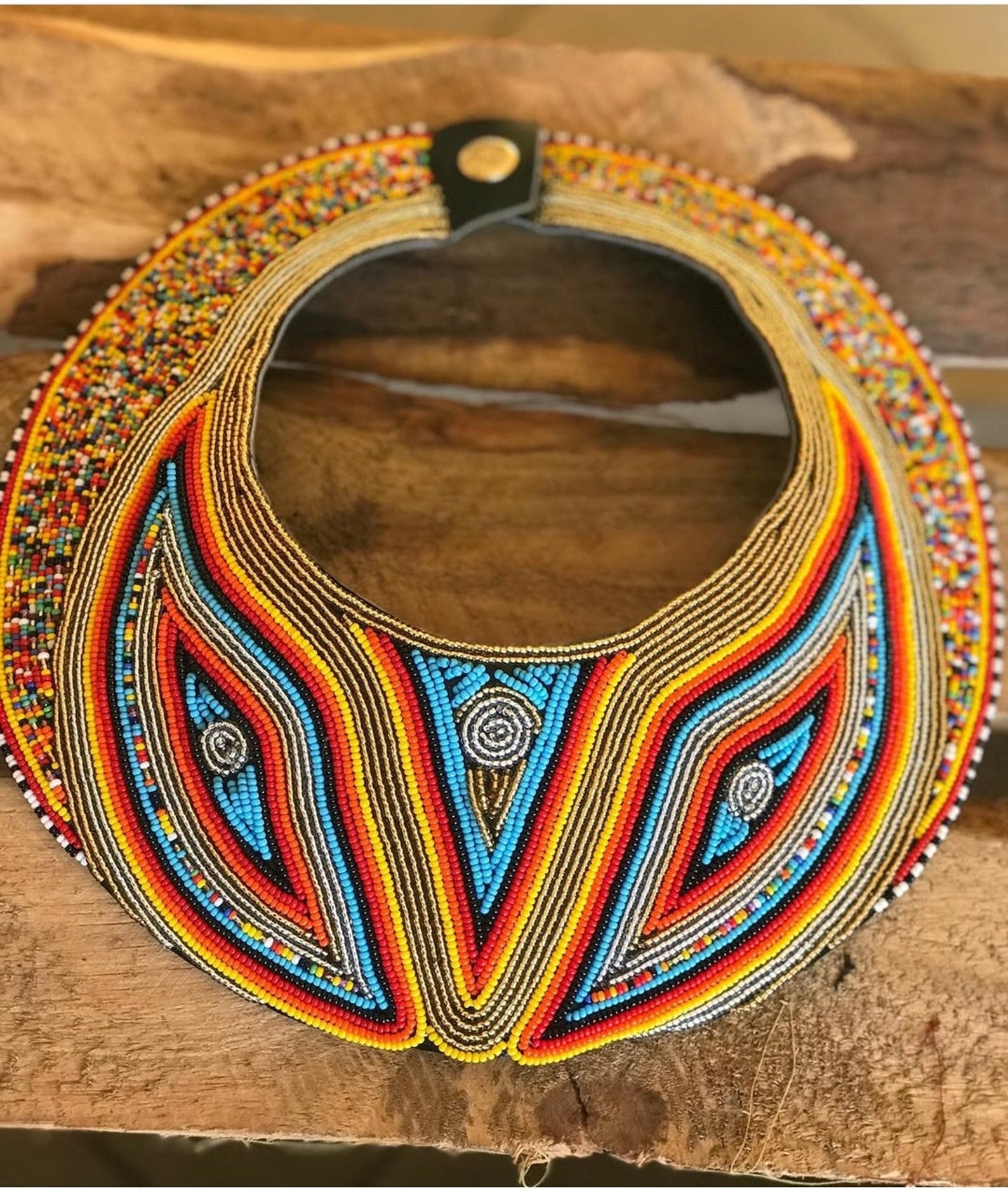 Maasai Necklace Masai Collar Made With Beads From East Africa Etsy
