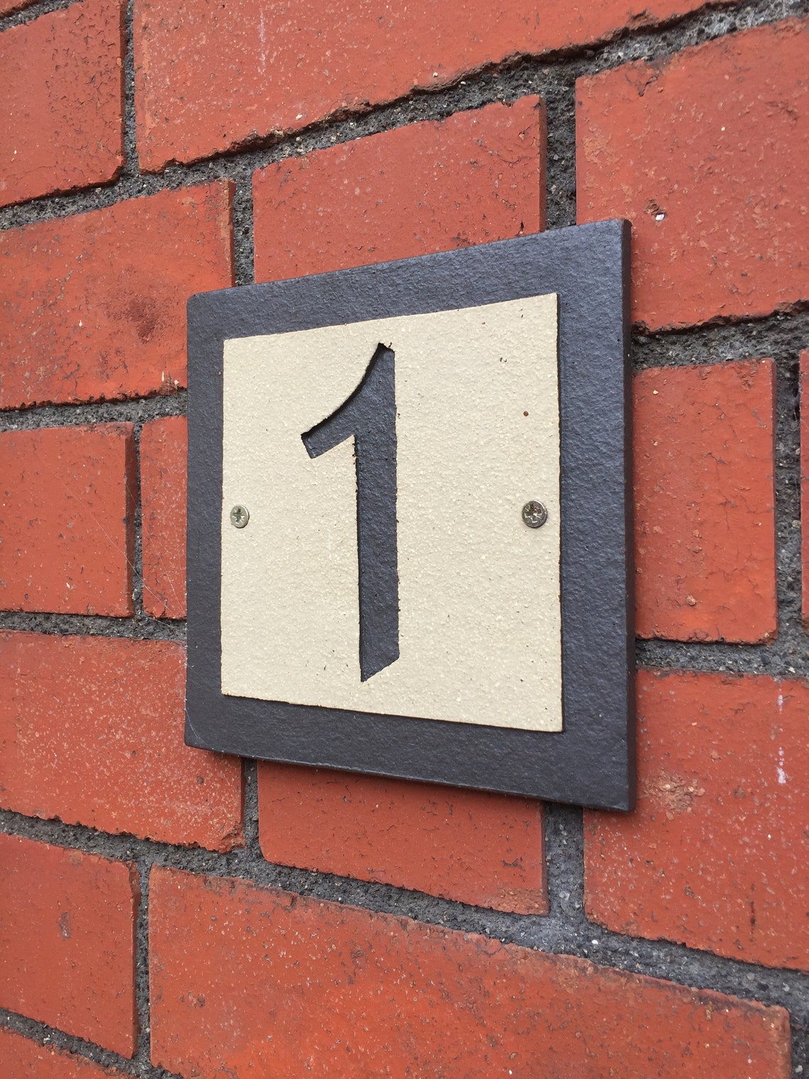 House Number 7 Handmade Ceramic Sign, No.7, Stoneware Plaque, House