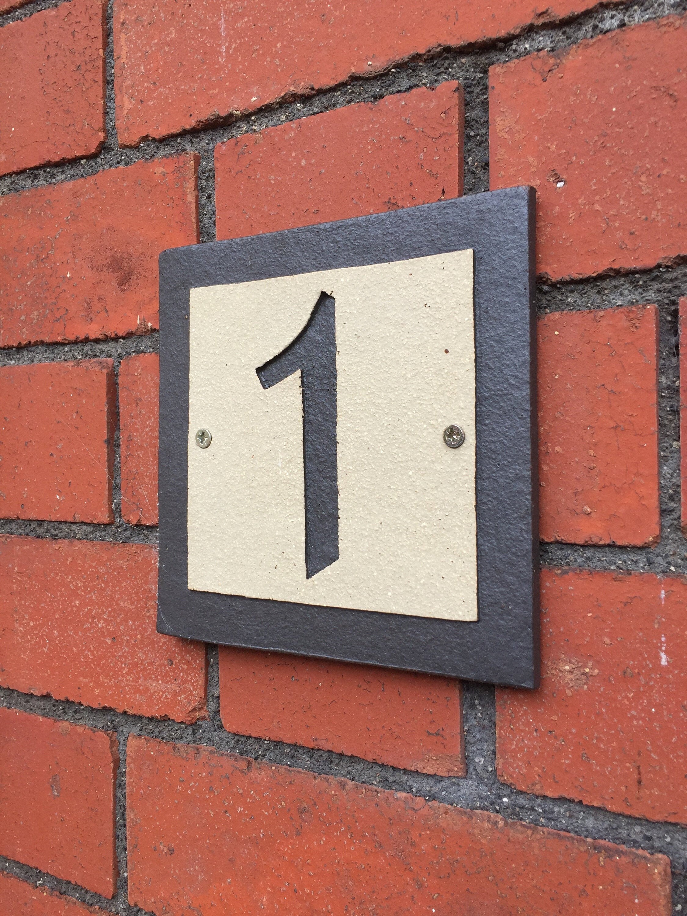 House Number 1 Handmade Ceramic Sign No.1 Stoneware Plaque Etsy UK