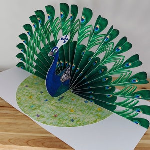 Pop Up Peacock Card, 3D Peacock Card, Pop Up Peacock Birthday Card, Handmade Peacock Birthday Card, Pop Up Card, Pop Up Birthday Card