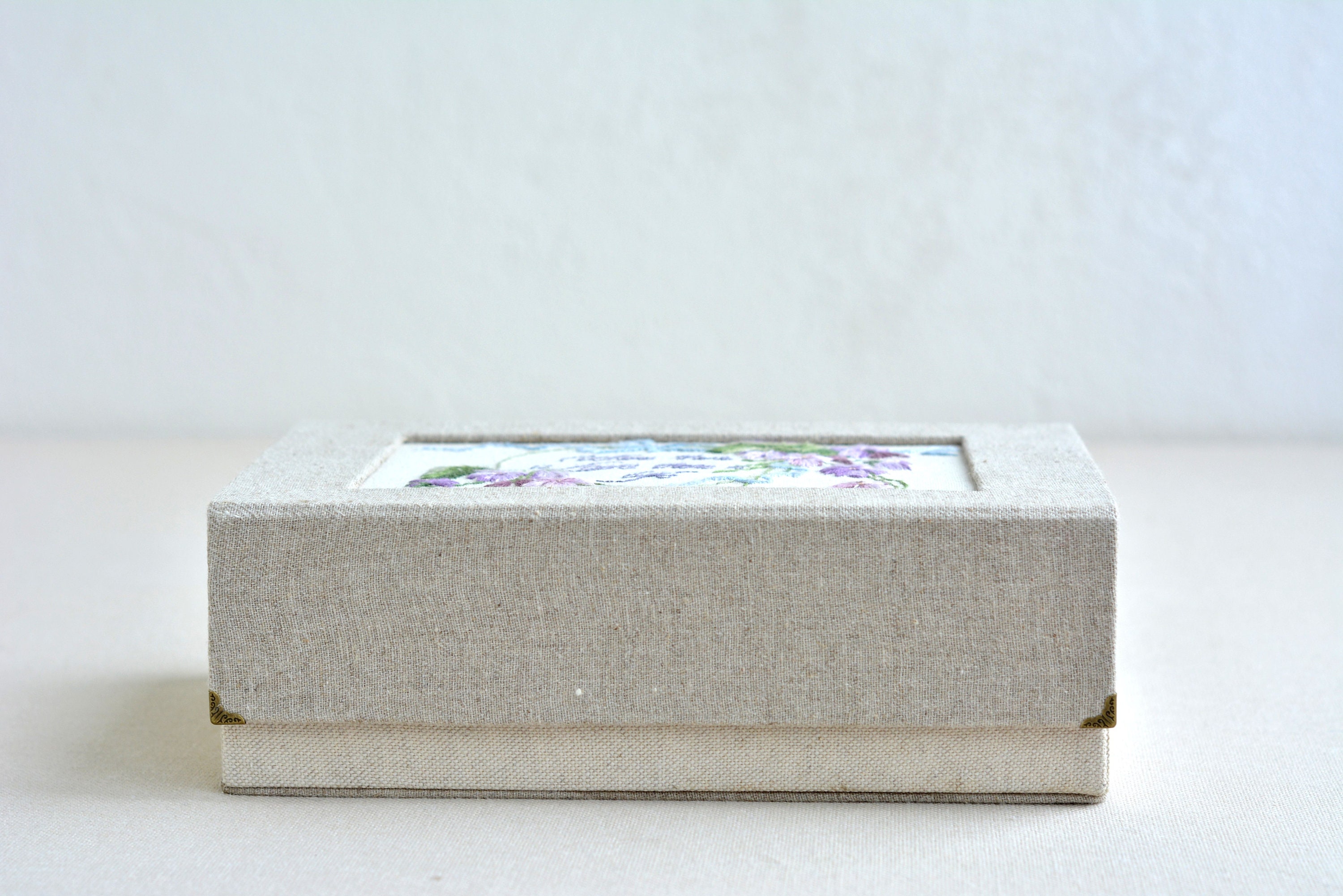Fabric Jewelry Box With Embroidered Flowers.linen Box Boho Etsy UK