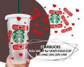 Valentines day Starbucks coffee CUT file, Bandaid Nurse Starbucks, Doctor Medical Full Wrap Hearts Starbucks Coffee SVG file, Cricut DIY