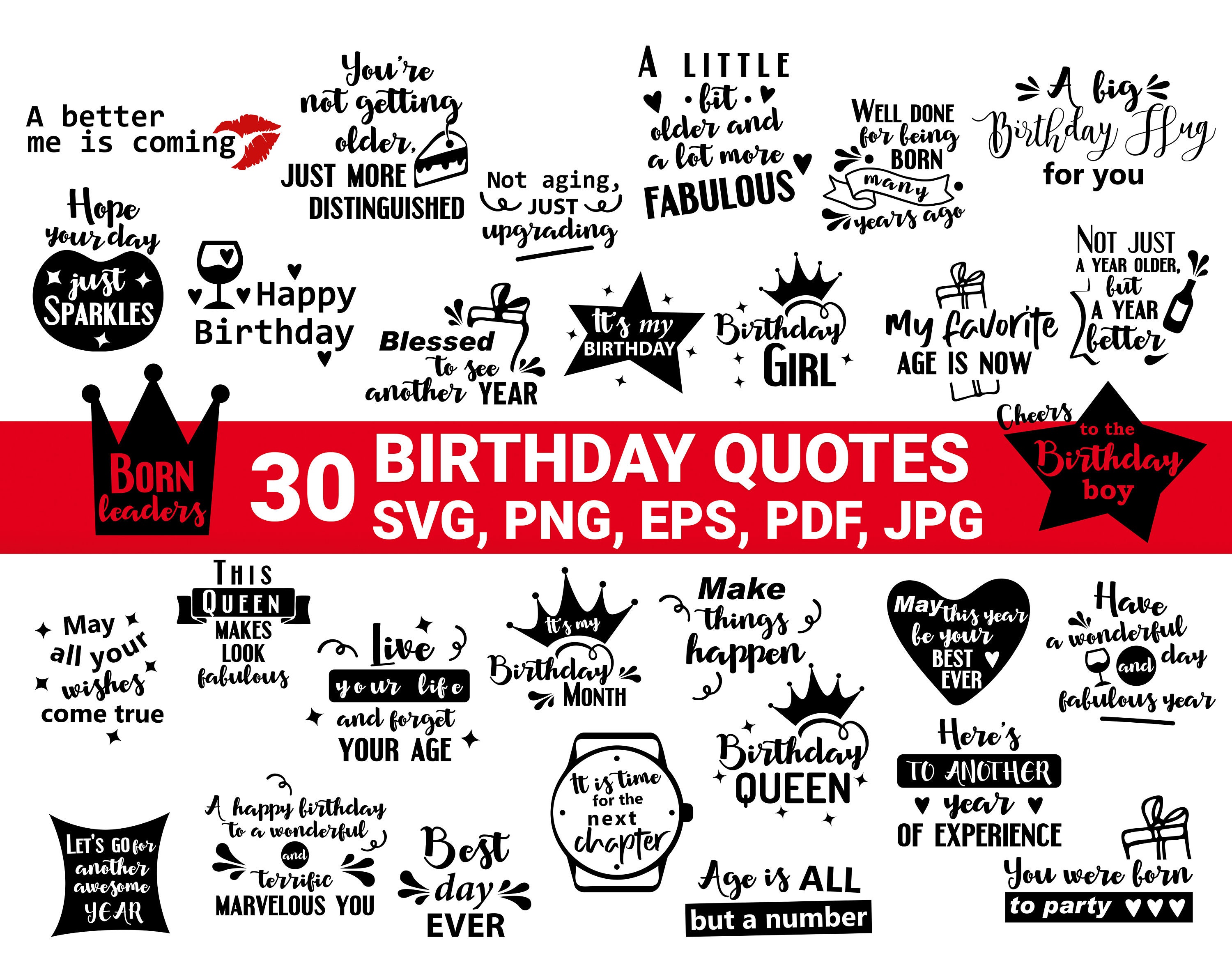 30 Birthday Quotes Bundle SVG Birthday Funny Quotes Happy - Etsy 30 Birthday Quotes Bundle SVG Birthday Funny Quotes Happy - Etsy