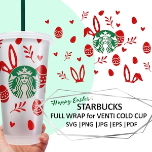 Full Wrap Easter For Starbucks, Easter Cold cup, Instant Download, Easter Svg File for Cutting Machine, Silhouette Cameo, Cricut DIY
