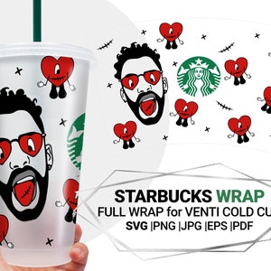 Bad Bunny Halloween Svg, Un verano sin ti, Baby benito Svg, For Starbucks Venti Cold Cup 24 Oz, Starbucks full wrap svg, Layered