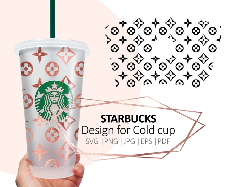 Download LV design Starbucks Coffee SVG file Cold Cup Cut files | Etsy
