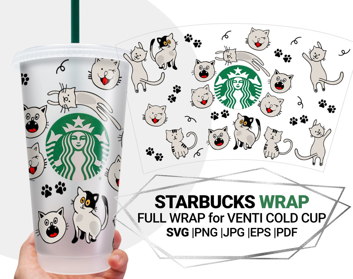 Cat Cup Starbucks Cup Svg Starbucks Wrap Svg Starbucks Svg - Etsy